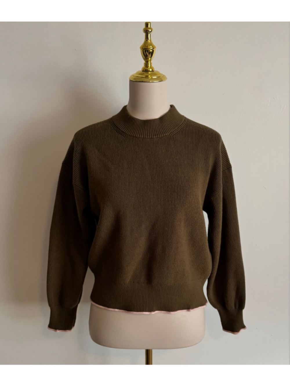 Women's Scotch & Soda Brown & Pink Ribbed Knit Sweater Size L